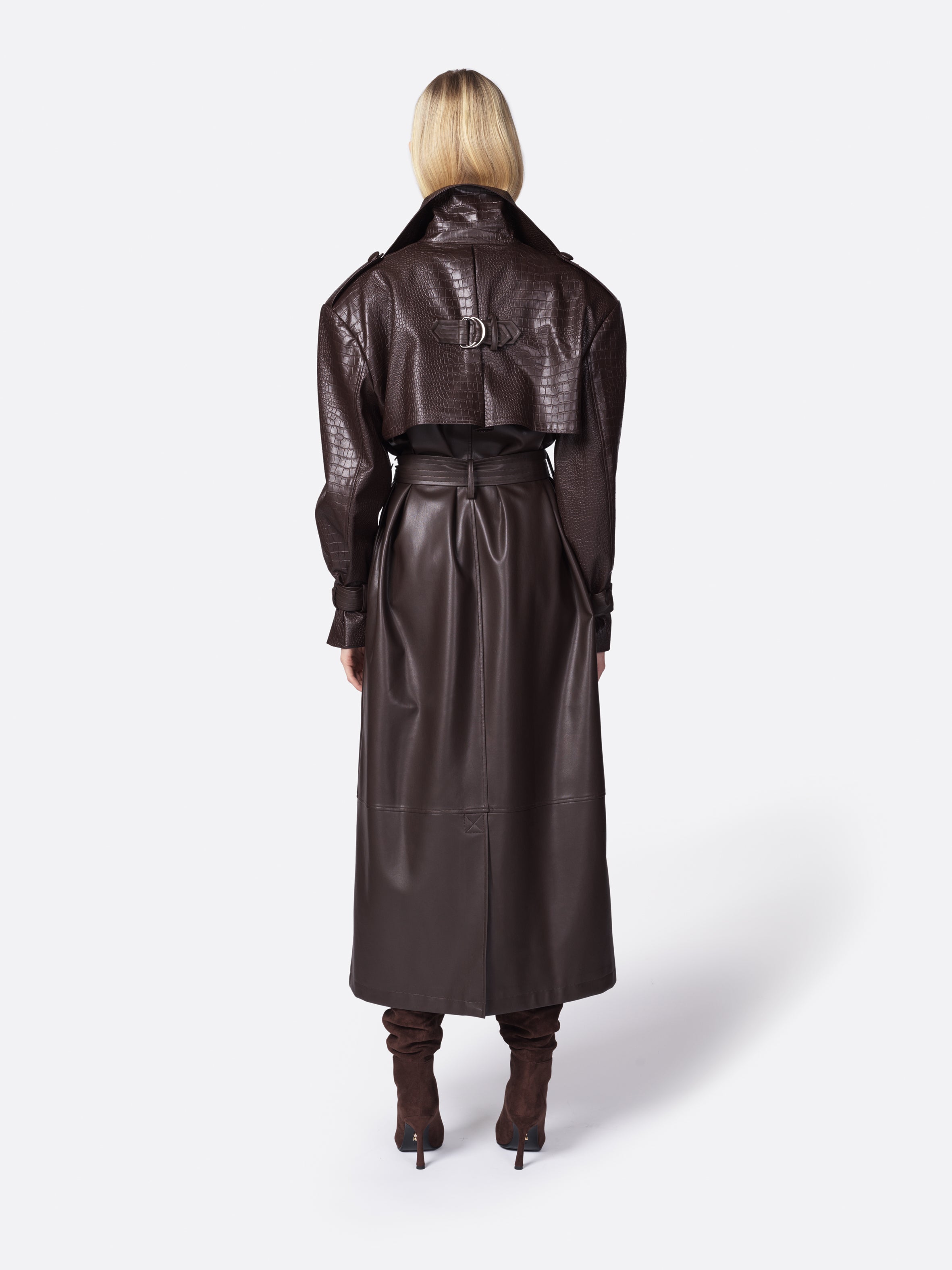 TRENCH LUNGO GIZEM MARRONE