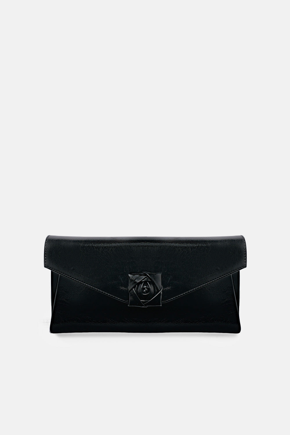 POCHETTE LARKEN NERA IN VERNICE