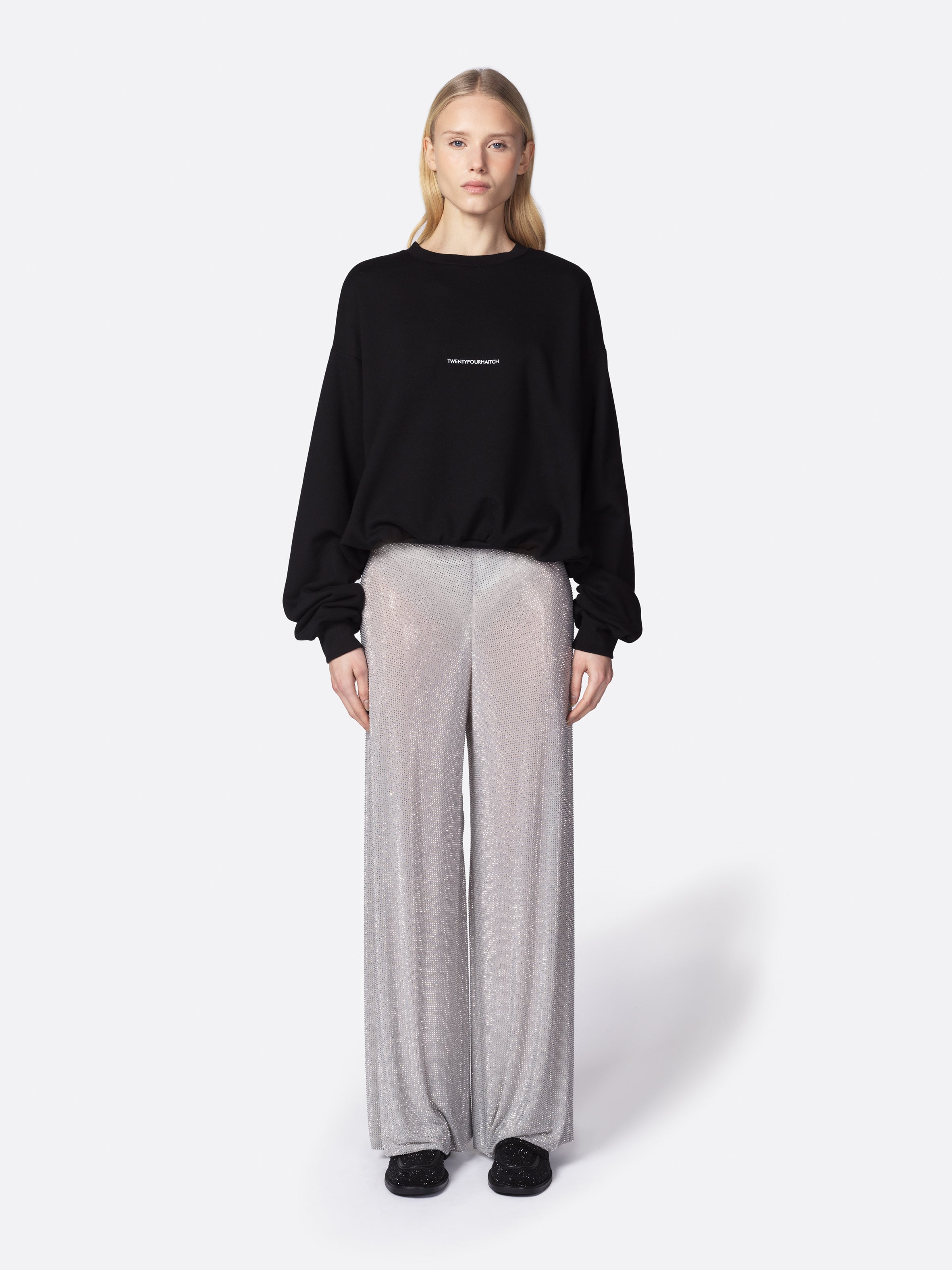 FELPA MOON CROP NERO