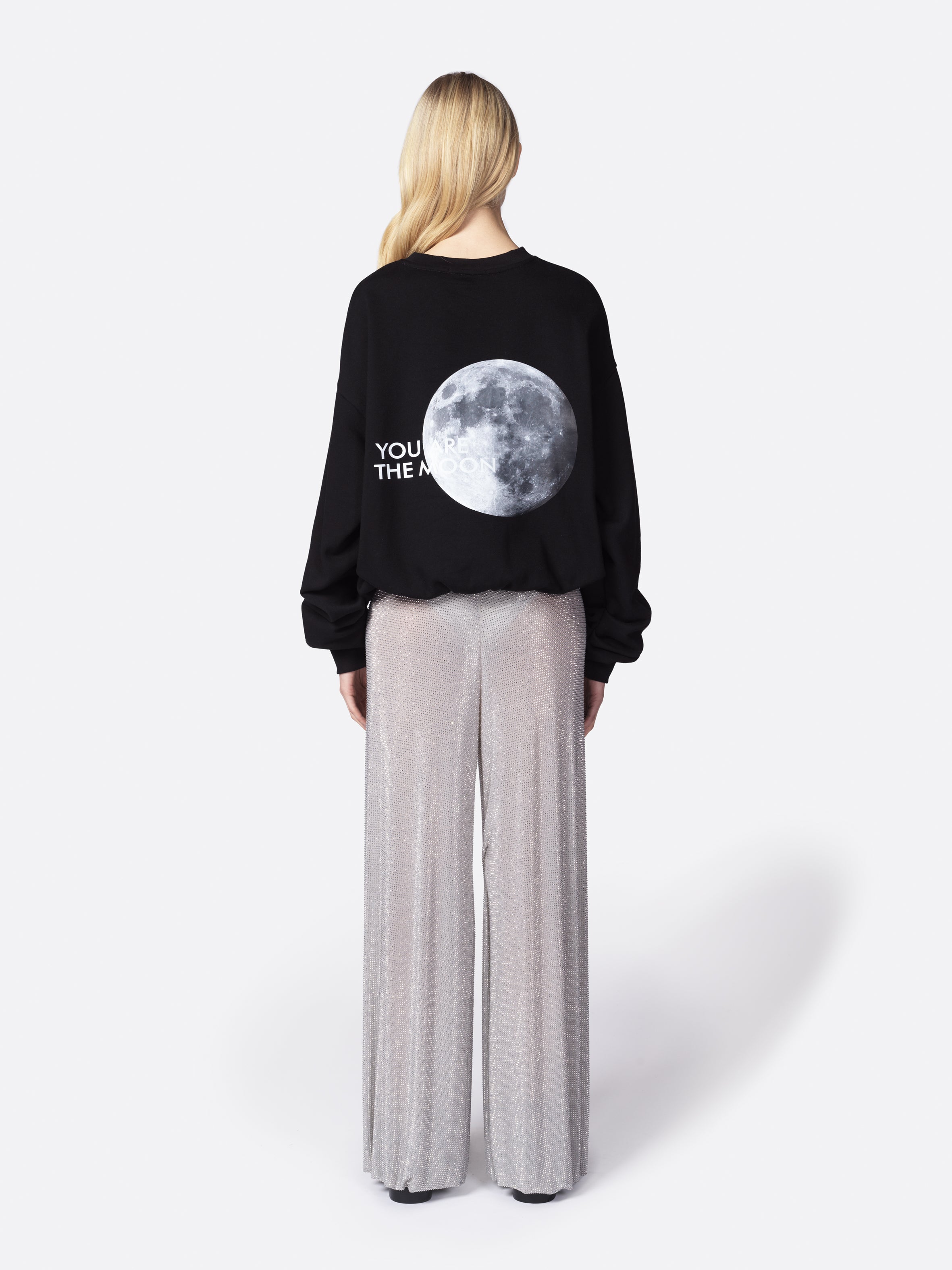 FELPA MOON CROP NERO
