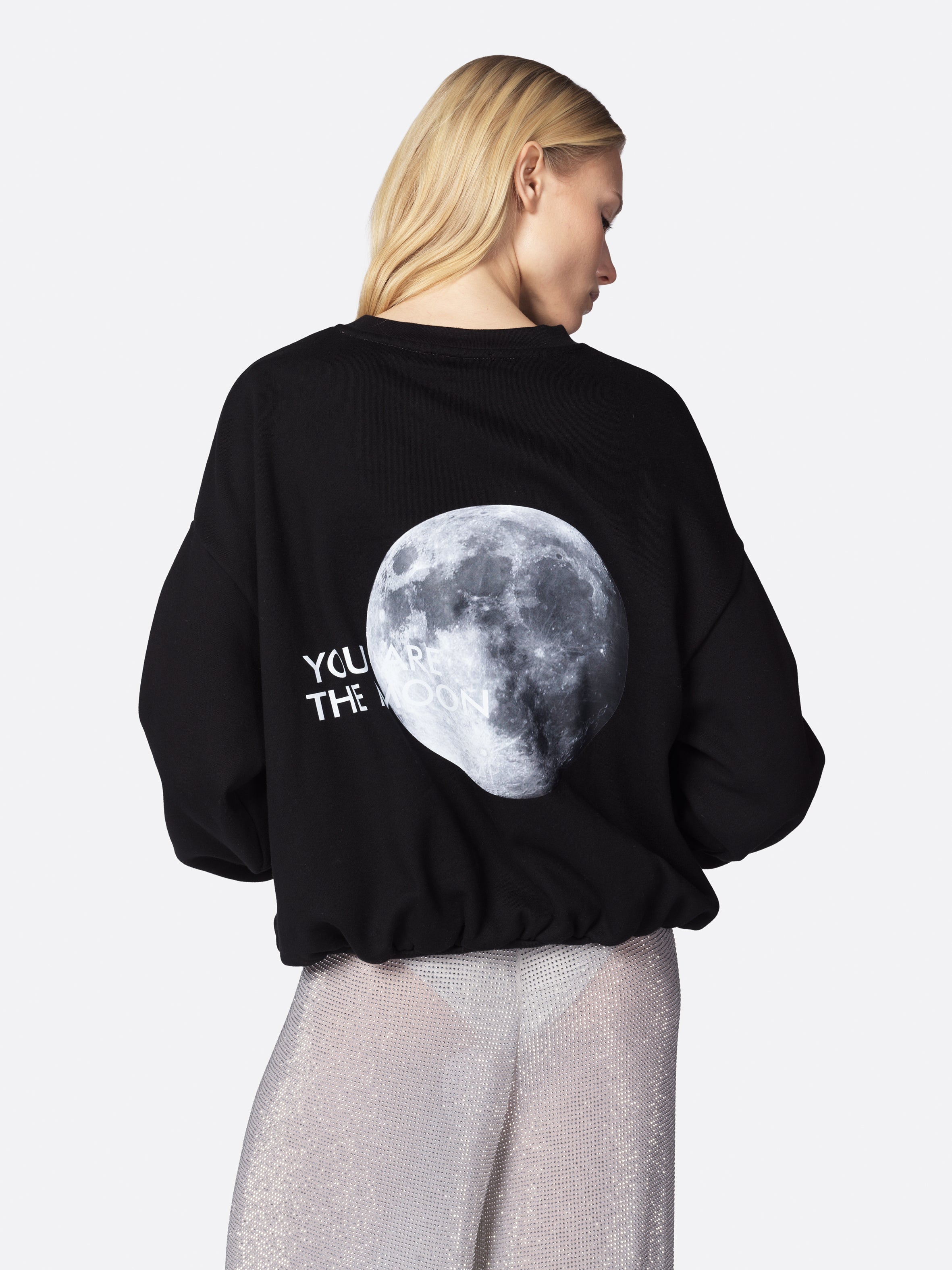 FELPA MOON CROP NERO