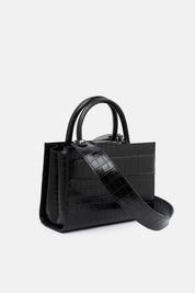MINI TOTE BAG SERANE NERA CROCO