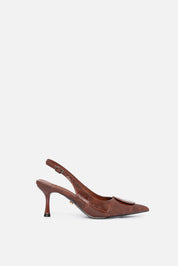 SLINGBACK VELVE MARRONE
