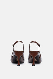 SLINGBACK VELVE MARRONE