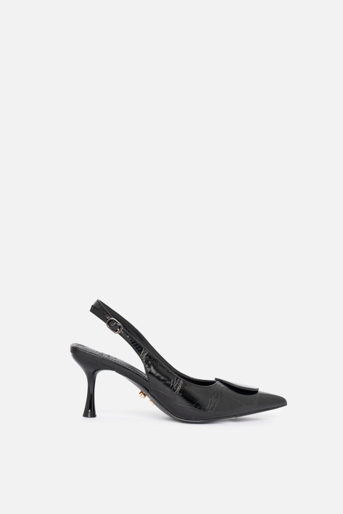 SLINGBACK VELVE NERO