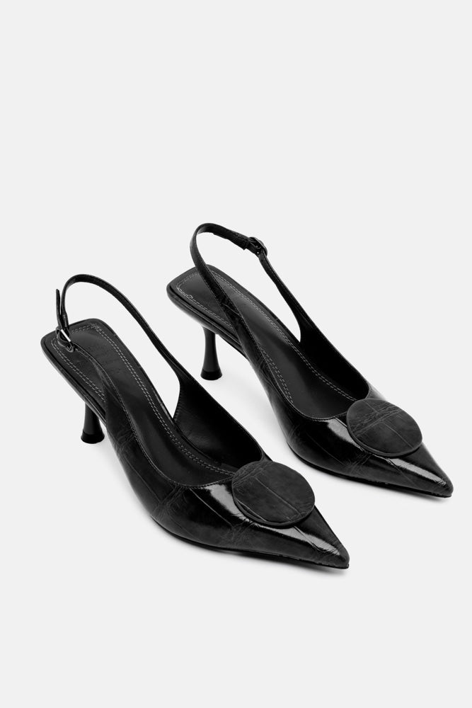 SLINGBACK VELVE NERO