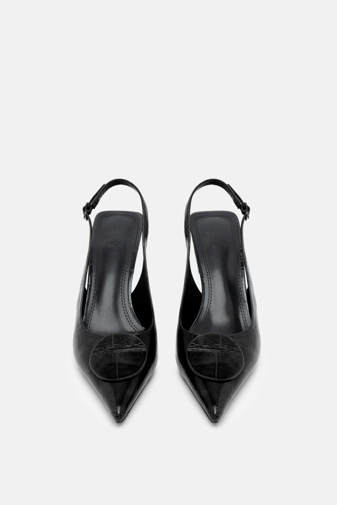 SLINGBACK VELVE NERO