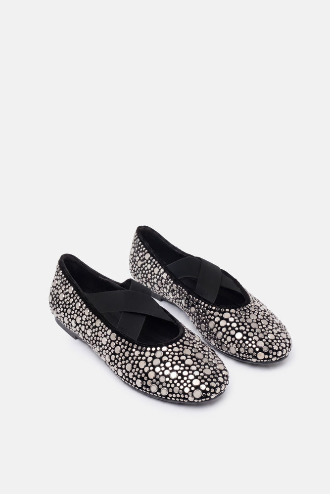 Aevi – ballerina nero grigio | TWENTYFOURHAITCH – vista tre quarti