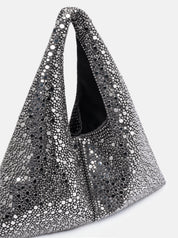 Borsa Fenix nera ed ematite TWENTYFOURHAITCH, dettaglio apertura.