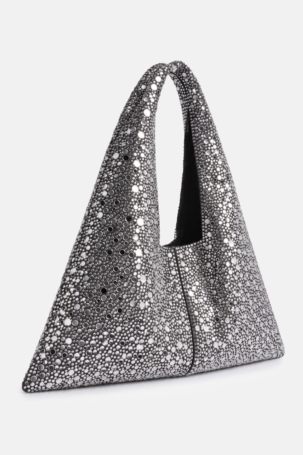Borsa Fenix nera ed ematite TWENTYFOURHAITCH, vista tre quarti.