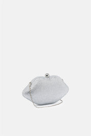 Ylenor – clutch a forma di bocca argento | TWENTYFOURHAITCH – vista laterale