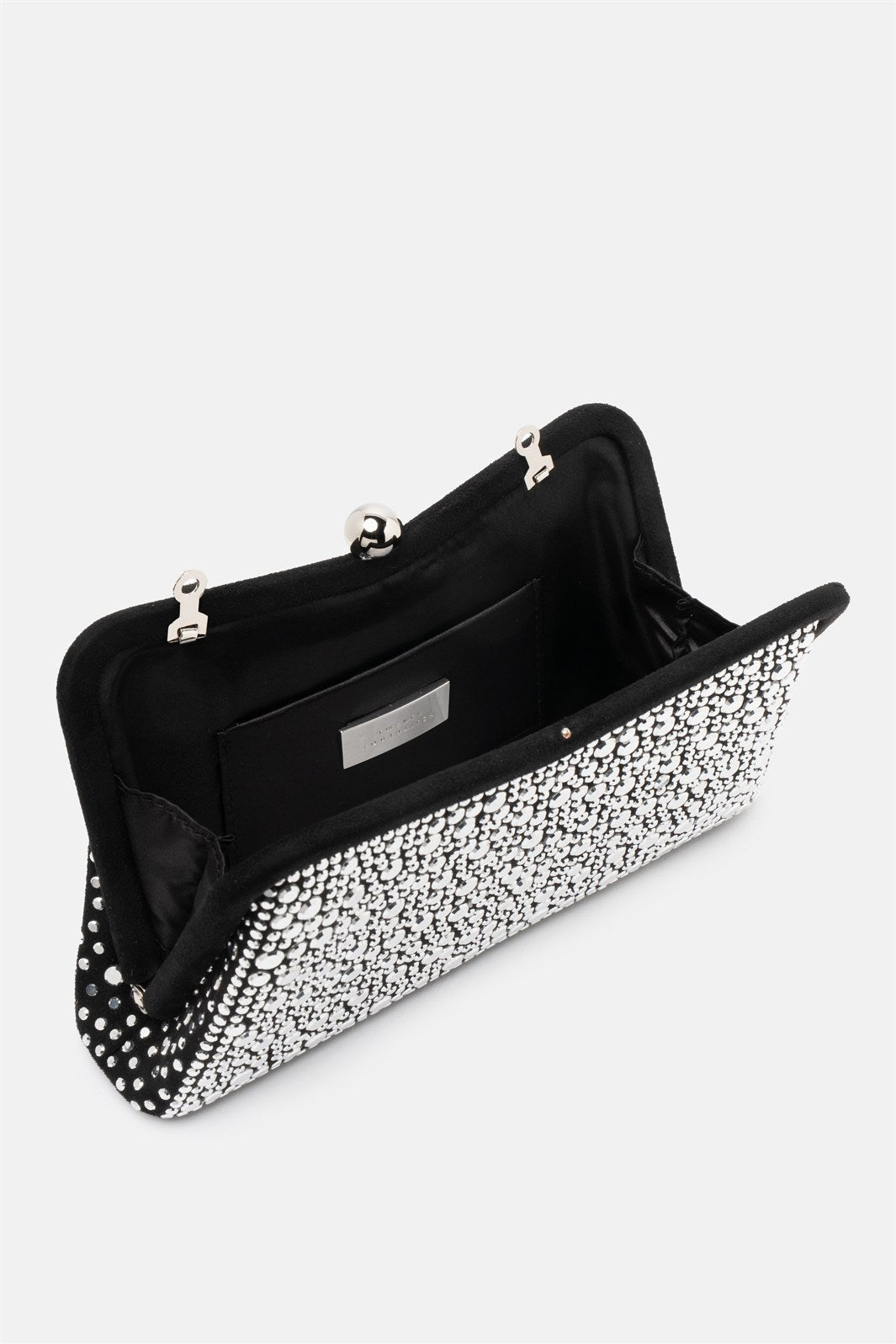 Elinea – clutch nera e grigia | TWENTYFOURHAITCH – dettaglio