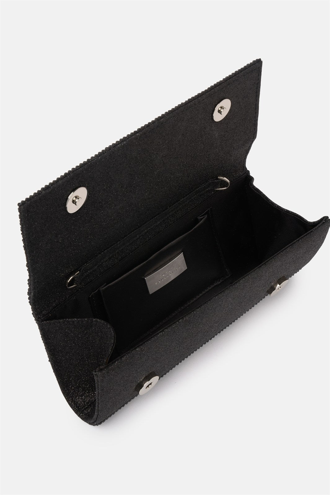 French 75 – clutch nera | TWENTYFOURHAITCH – dettaglio