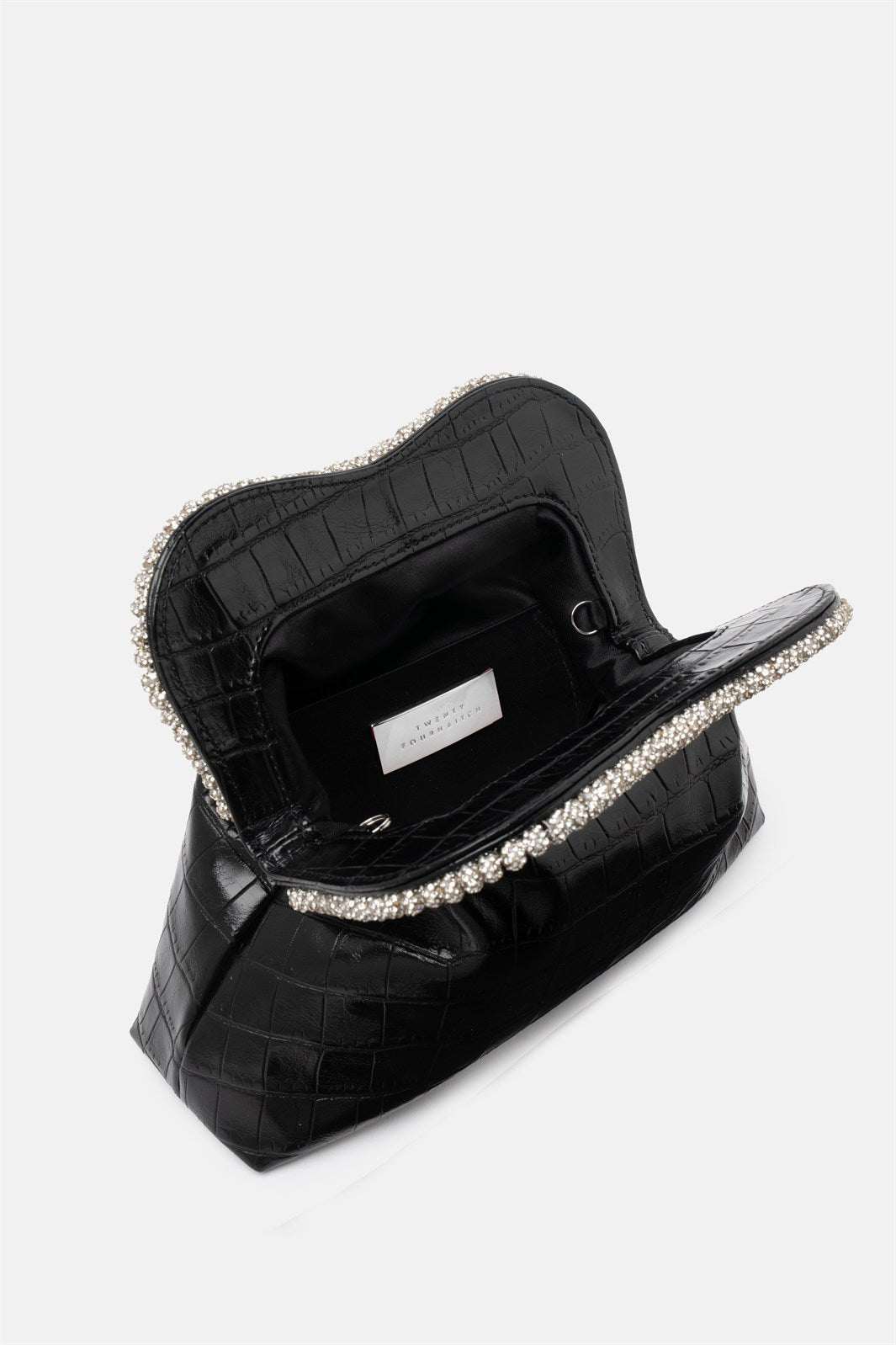 Tyrene – clutch nera | TWENTYFOURHAITCH – dettaglio