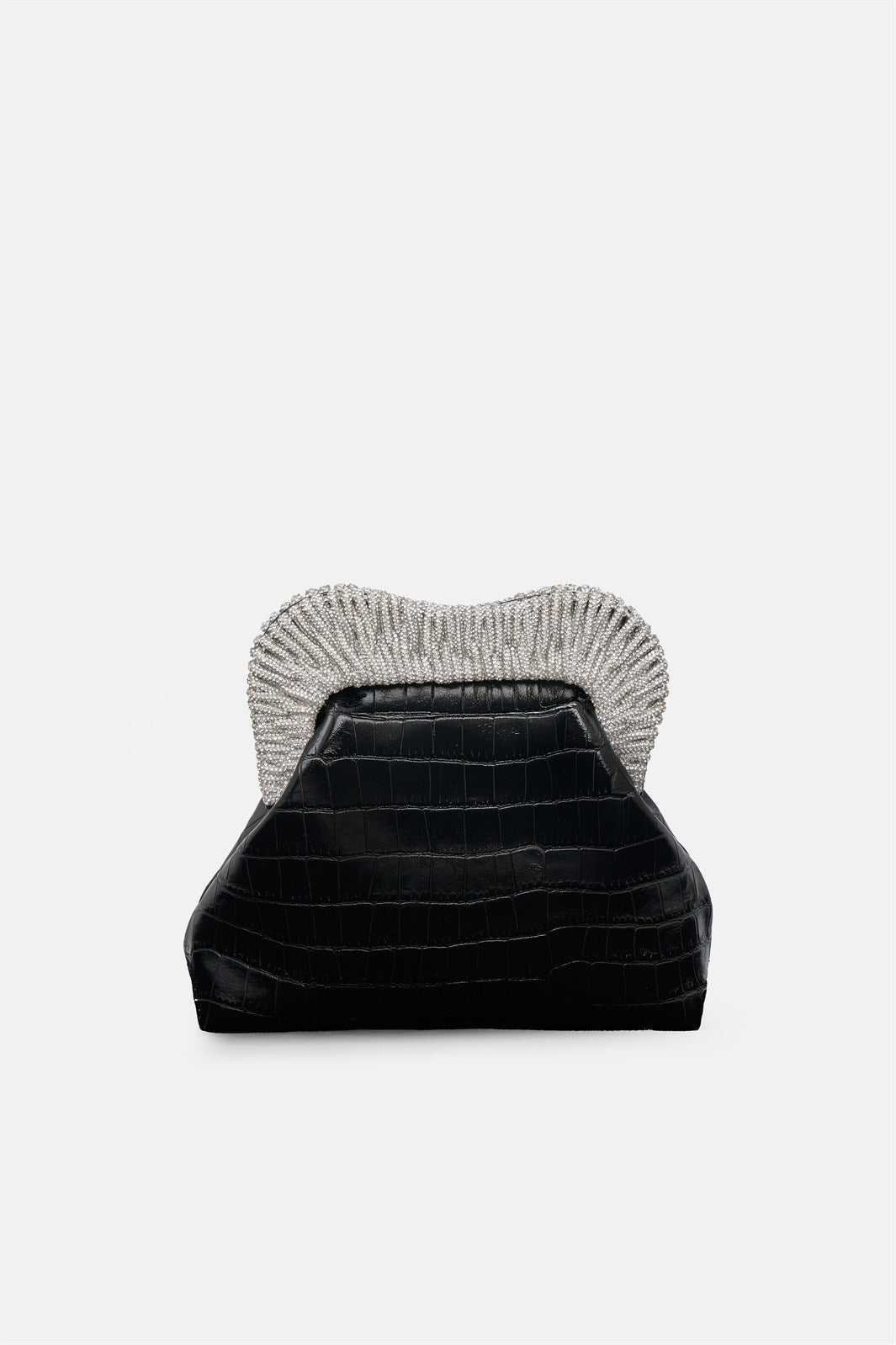 Tyrene – clutch nera | TWENTYFOURHAITCH – vista frontale