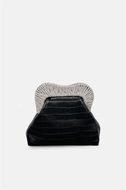 Tyrene – clutch nera | TWENTYFOURHAITCH – vista frontale