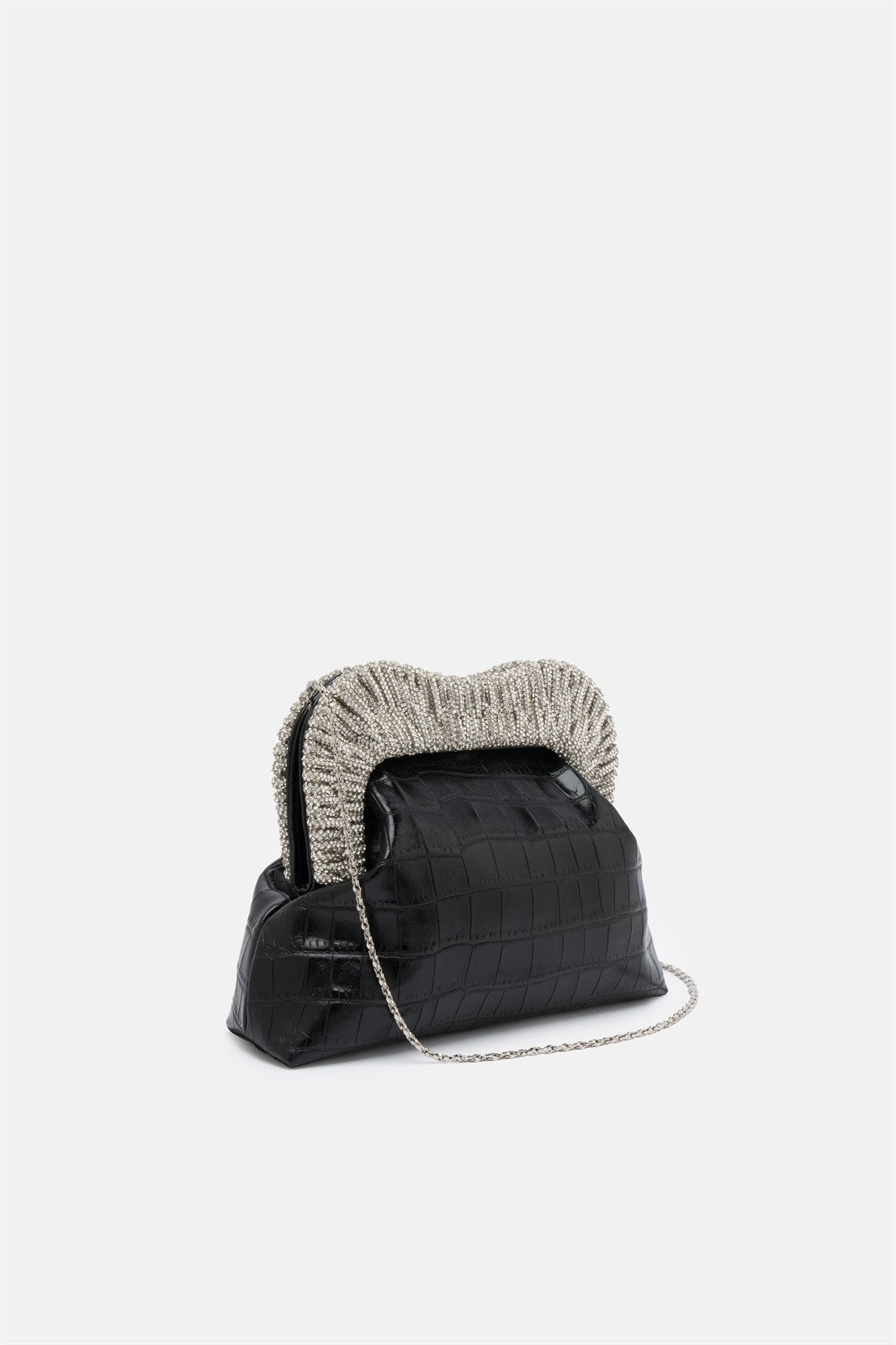 Tyrene – clutch nera | TWENTYFOURHAITCH – vista laterale