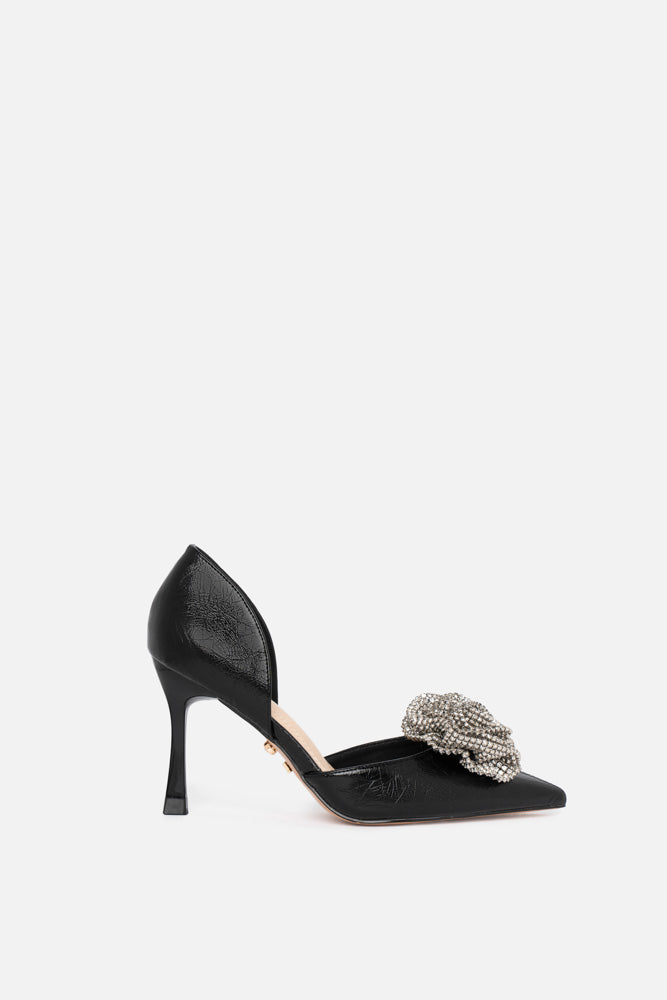 Amirae – décolleté nero | TWENTYFOURHAITCH – vista laterale