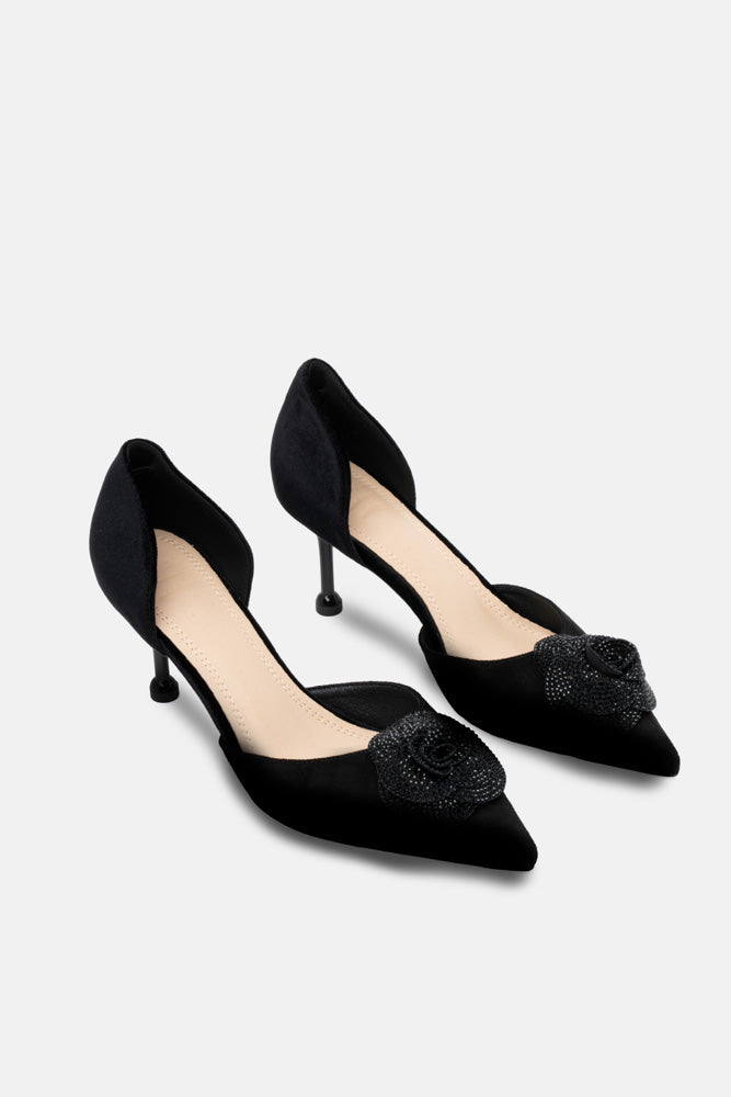 Cireya – décolleté nero | TWENTYFOURHAITCH – vista tre quarti