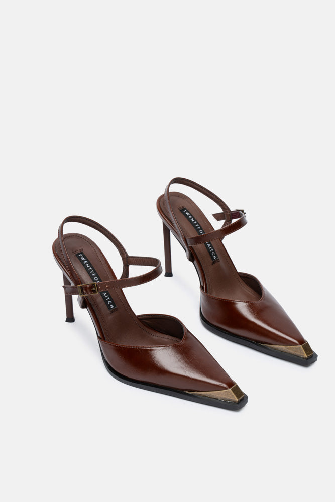 Jureth – décolleté marrone | TWENTYFOURHAITCH – vista tre quarti
