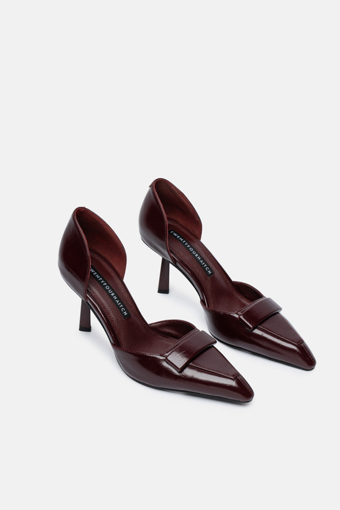 Lysor – décolleté bordeaux | TWENTYFOURHAITCH – vista tre quarti