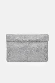 Dunham – maxi pouch metal argento | TWENTYFOURHAITCH – vista frontale