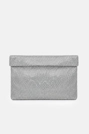 Maxi pouch Dunham Metal argento TWENTYFOURHAITCH, vista frontale.