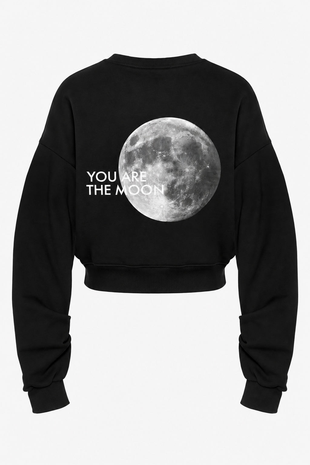 FELPA MOON CROP NERO – vista posteriore