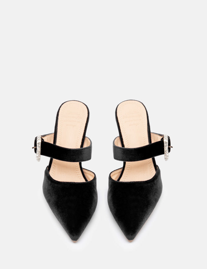 Muliphein – mule nero | TWENTYFOURHAITCH – vista frontale