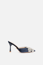 Melor – mules blu scuro | TWENTYFOURHAITCH – vista laterale