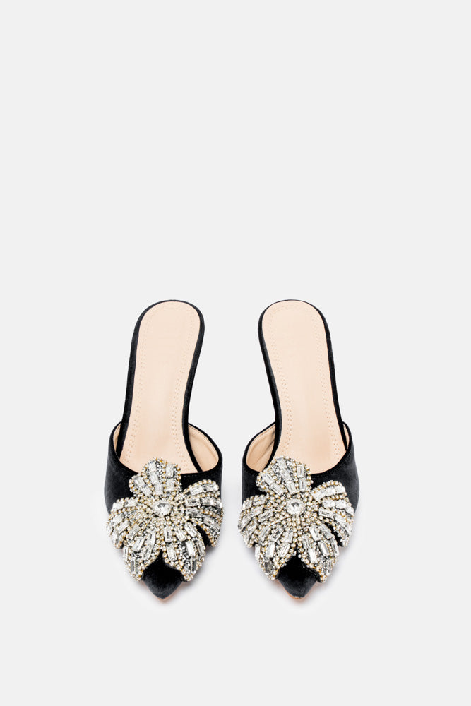Melor – mules nero | TWENTYFOURHAITCH – vista frontale