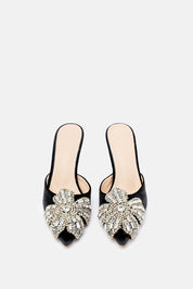Melor – mules nero | TWENTYFOURHAITCH – vista frontale