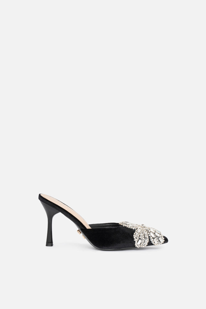 Melor – mules nero | TWENTYFOURHAITCH – vista laterale