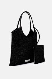 Nela – maxi bag nera | TWENTYFOURHAITCH – vista laterale