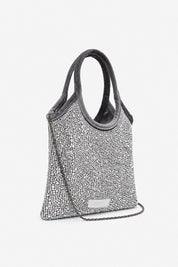 Nela – mini bag grigia | TWENTYFOURHAITCH – vista laterale