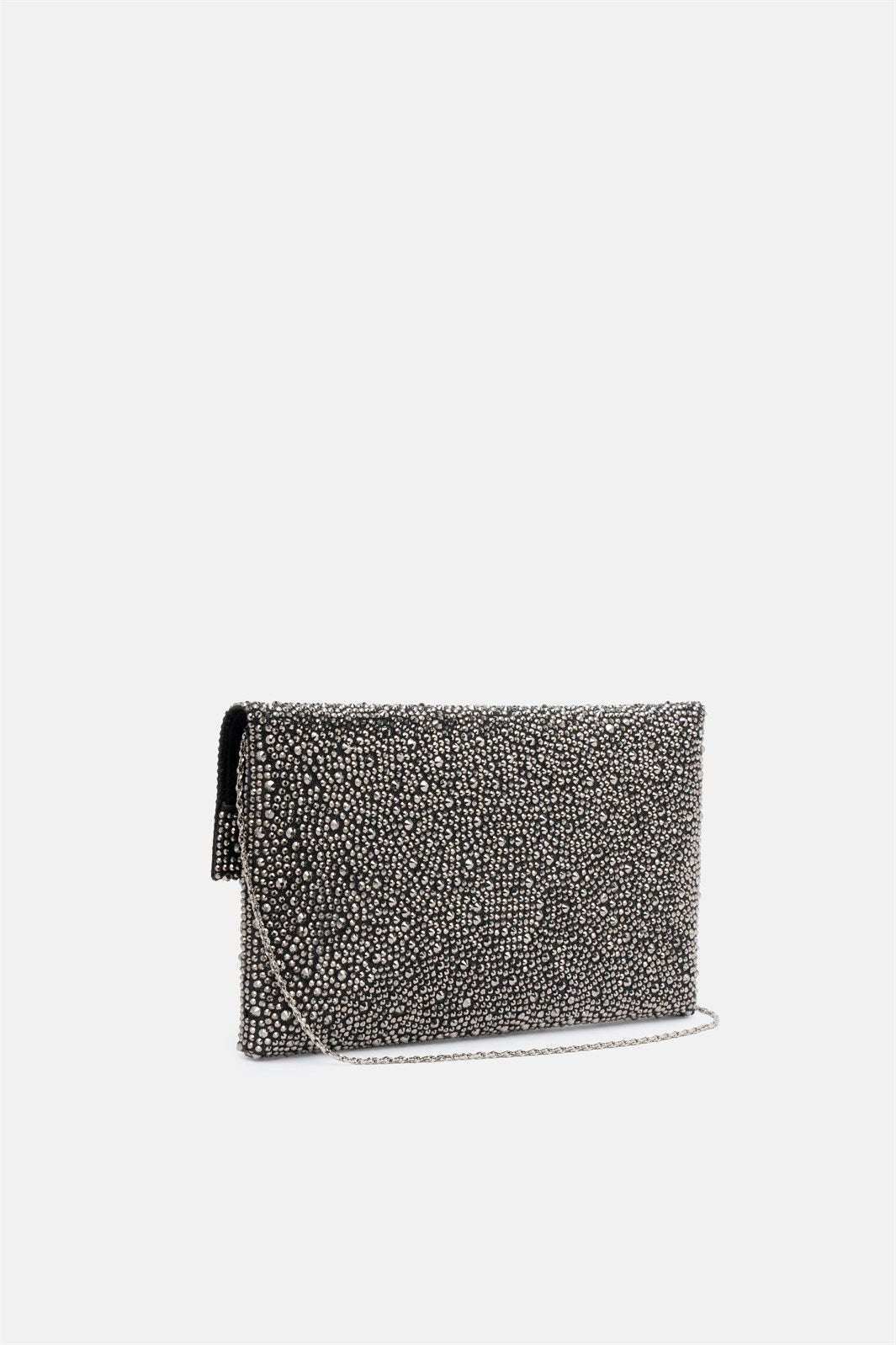 Carena – pochette strass nera e grigia | TWENTYFOURHAITCH – vista laterale