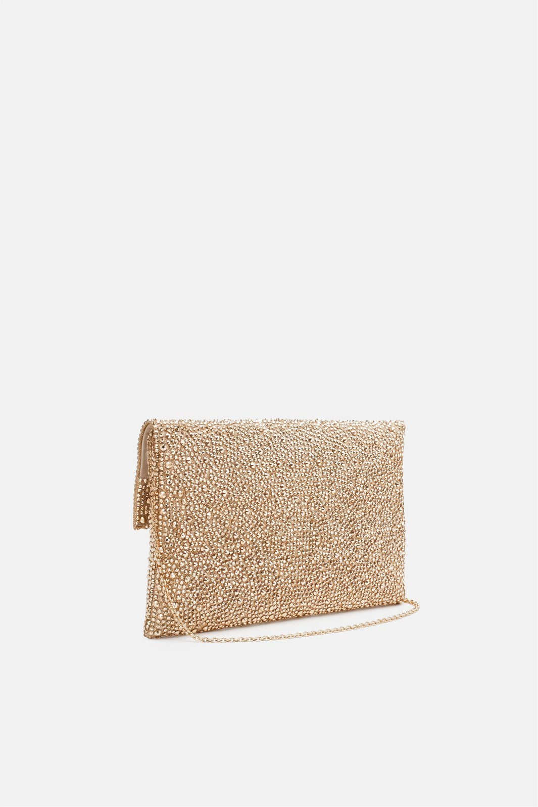 Carena – pochette strass oro | TWENTYFOURHAITCH – vista laterale