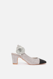 Esea – slingback argento | TWENTYFOURHAITCH – vista laterale