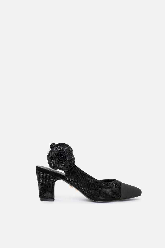 Esea – slingback nero | TWENTYFOURHAITCH – vista laterale