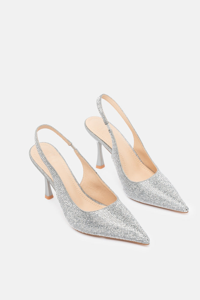 Hivera – slingback grigio | TWENTYFOURHAITCH – vista tre quarti