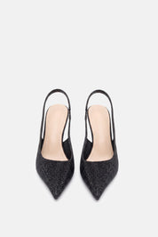 Hivera – slingback nero | TWENTYFOURHAITCH – vista frontale