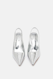 Malis – slingback argento | TWENTYFOURHAITCH – vista frontale