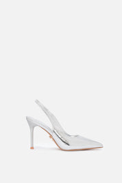 Malis – slingback argento | TWENTYFOURHAITCH – vista laterale