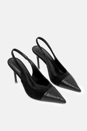Varne – slingback nero | TWENTYFOURHAITCH – vista tre quarti